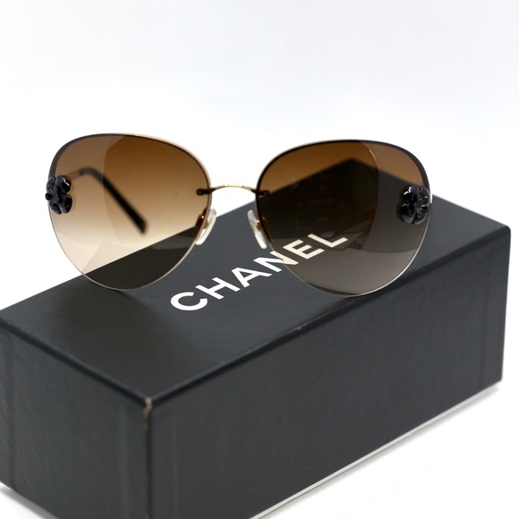Chanel Dark Honey Brown Aviator Sunglasses - Picture 4 of 16